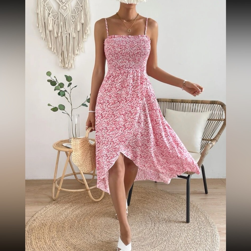 Boho floral print wrap hem cami dress - Picture 10 of 16